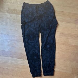Crash & Burn Black Patterned Pull On Joggers